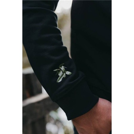 MEN'S SWEATSHIRT LE PAIRON BÉCASSIER HOODED DOUBLE EMBROIDERY GREEN - BLACK