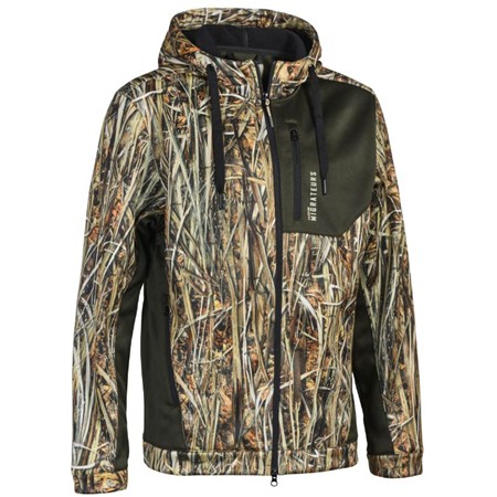 Men's Sweatshirt Percussion À Capuche Zippe Roseau - Camo Wet/Passion Migrate