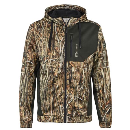 MEN'S SWEATSHIRT PERCUSSION ZIPPERED HOOD REED - CAMO WET/PASSION MIGRATE