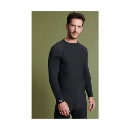 MEN'S UNDERWEAR DAMART TEE SHIRT THERMOLACTYL COMFORT 3 COL ROND - BLACK