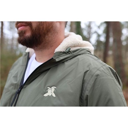 MEN'S WATERPROOF JACKET LE PAIRON BÉCASSIER SHERPA - GREEN
