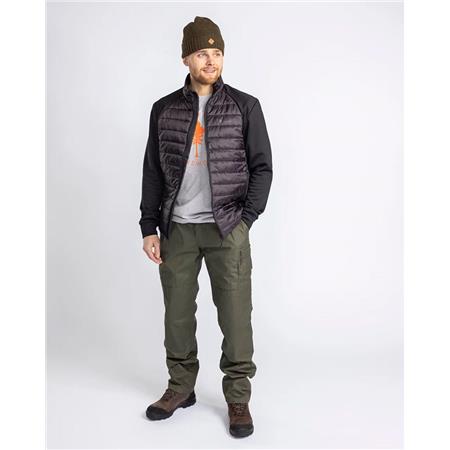 MIESTEN FLEECETAKKI PINEWOOD FINNVEDEN HYBRID POWER FLEECE - MUSTA