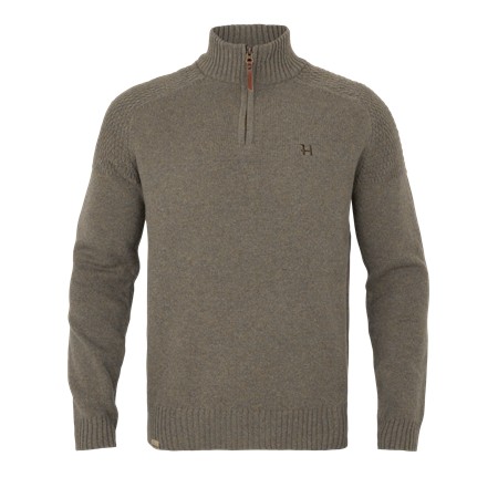 Miesten Villapaita Harkila Vincent Merino Half Zip - Tumma Hiekka