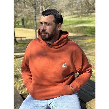 Moletom Masculino Le Pairon Bécassier Com Capuz Oversize - Laranja