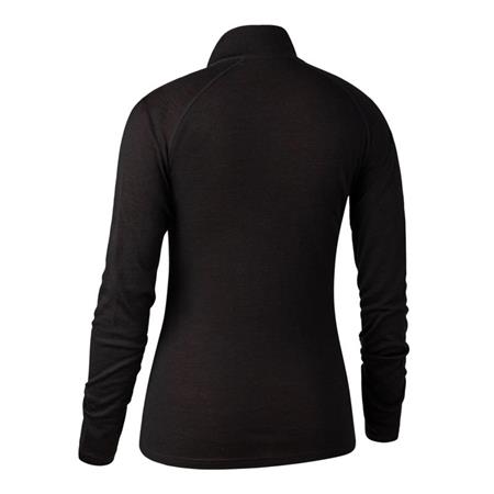 ONDER VROUWENKLEDING DEERHUNTER LADY QUINN MERINO ½-ZIP ONDERHEMD - NEGRO - ZWART
