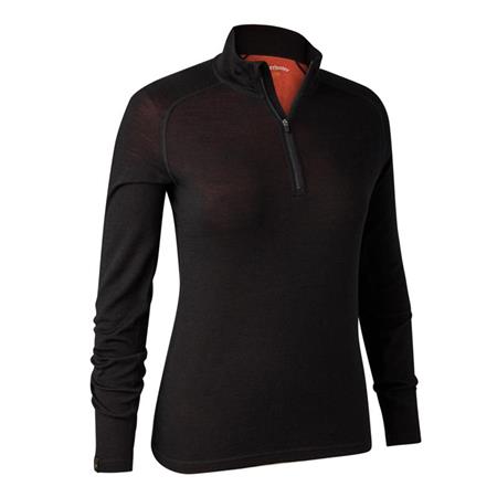 Onder Vrouwenkleding Deerhunter Lady Quinn Merino ½-Zip Onderhemd - Negro - Zwart
