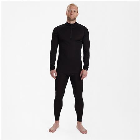 ONDERGOED VOOR MANNEN DEERHUNTER MAILLOT DE CORPS DEMI-ZIPPÉ QUINN MERINO - BLACK OAK