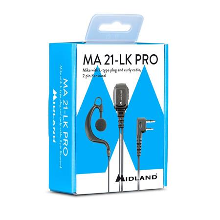 OREILLETTE MIDLAND CONTOUR D'OREILLE MA21 LK PRO MICROPHONE 2 BROCHES KENWOOD G13