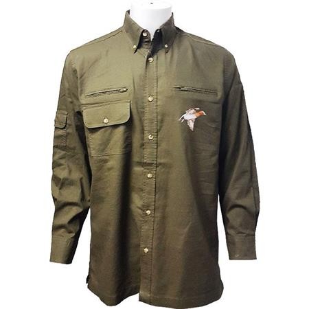 Overhemd Lange Mouwen Man Bartavel Hunter Canard - Kaki