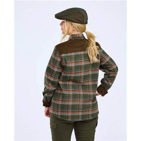 OVERHEMD MET LANGE MOUWEN VOOR VROUWEN PINEWOOD PRESTWICK EXCLUSIVE - GREEN/BURNED ORANGE