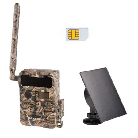 Pack Caméra De Chasse Numaxes Pie1067 Avec Carte Sim Fournie + Panneau Solaire