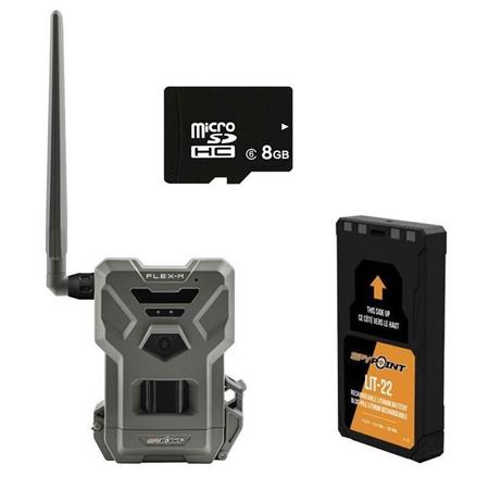 Pack Caméra De Chasse Spypoint Flex-M + Batterie Lit-22 + Micro Sd