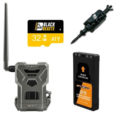 Pack Caméra De Chasse Spypoint Flex-M + Batterie + Micro Sd + Support