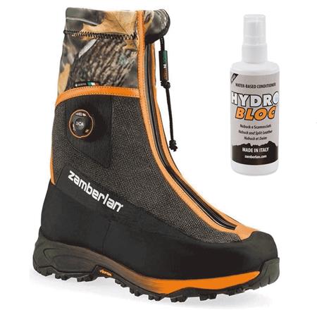 Pack Chaussures Homme Zamberlan 3031 Polar Hunter Gtx Rr Black Camo + Pulvérisateur Imperméable Hydrobloc Offert