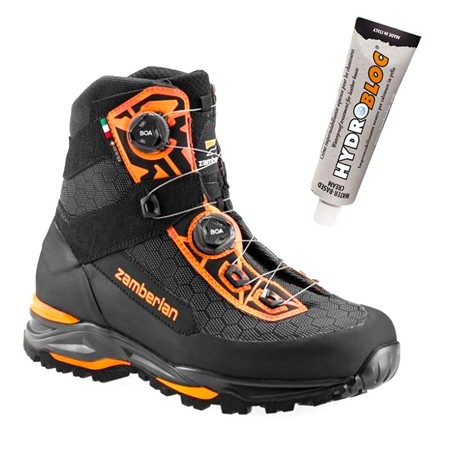 Pack Chaussures Homme Zamberlan Rondane Gtx Rr Boa + Crème Imperméable Offerte - Noir/Orange