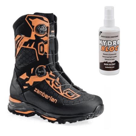 Pack Chaussures Homme Zamberlan Ull Gtx Primaloft - Noir/Orange + Pulvérisateur Imperméable Hydrobloc Offert