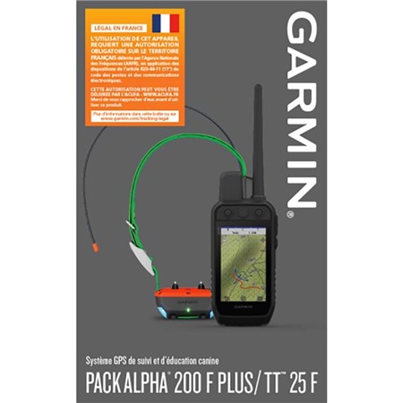 PACK GARMIN TELECOMMANDE ALPHA 200 PLUS F AVEC COLLIER DE REPÉRAGE ET DRESSAGE TT25 F