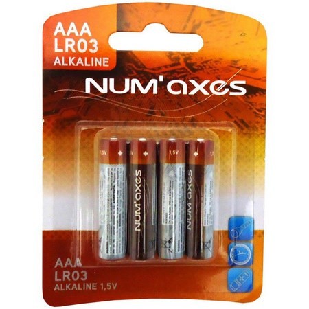 Pack Of 4 Alkaline Batteries Numaxes Lr03 Aaa 1.5V