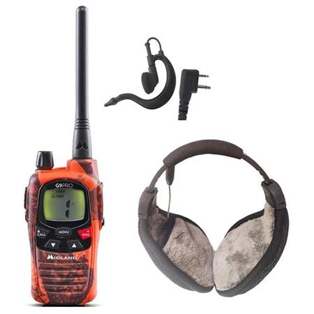 Pack Walkie-Talkie Midland G9 Pro Export Boosté + Oortje + Gratis Hi-Fi Koptelefoon