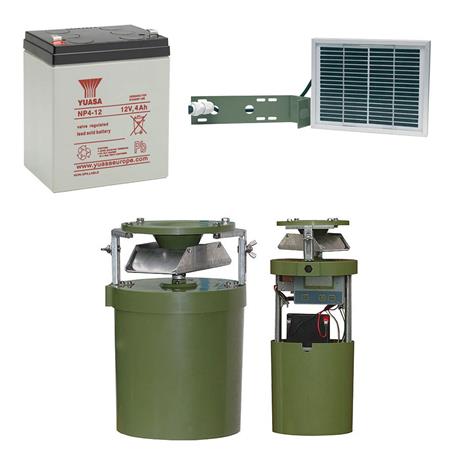 Paketti Automaattinen Syöttölaite + Akku 12V + Aurinkopaneeli Roc Import