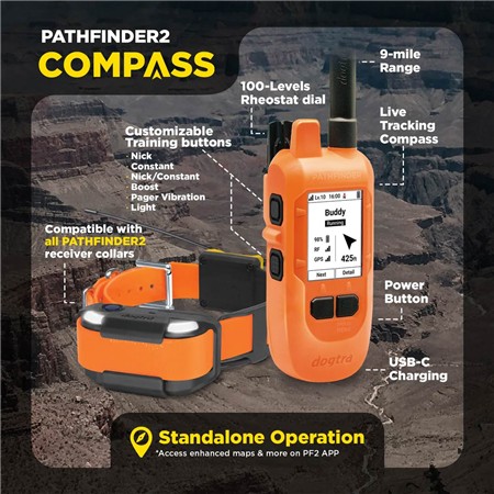 PAKKE MED GPS-SPORINGSHALSBÅND DOGTRA PATHFINDER2 COMPASS