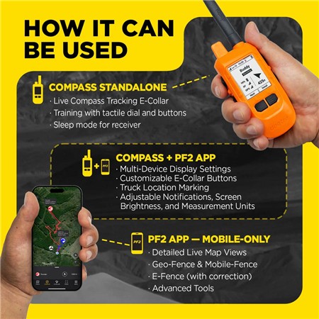 PAKKE MED GPS-SPORINGSHALSBÅND DOGTRA PATHFINDER2 COMPASS