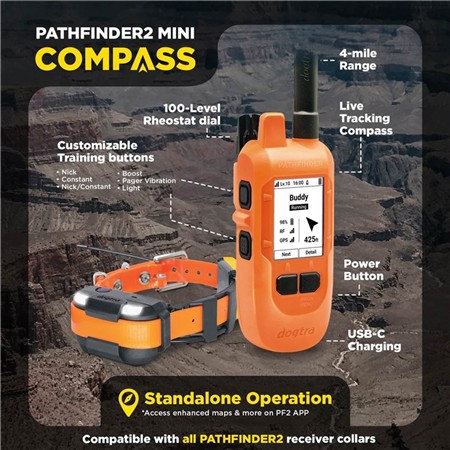 PAKKE MED SPORINGSHALSBÅND DOGTRA PATHFINDER2 MINI COMPASS