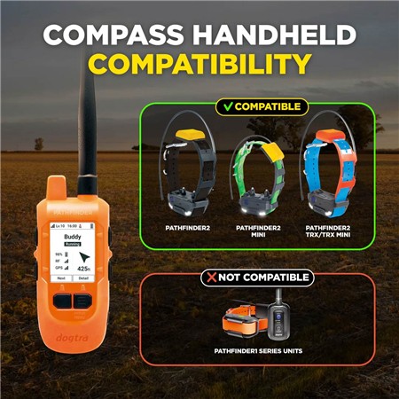 PAKKE MED SPORINGSHALSBÅND DOGTRA PATHFINDER2 MINI COMPASS