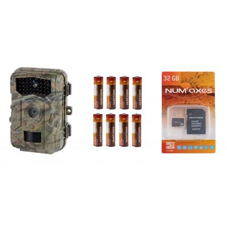 Pakket Met Wildcamera Numaxes Pie1059 + 8 Aa-Batterijen + Geheugenkaart 32Gb