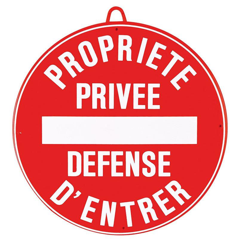 Panneau de signalisation januel propriété privée défense d'entrer
