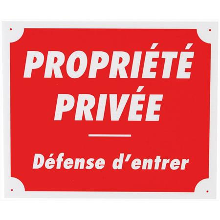 Panneau De Signalisation Januel ”Propriété Privée” Plastique Alvéolé