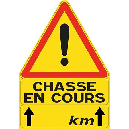 Panneau De Signalisation Triangulaire Ligne Verney-Carron Chasse En Cours