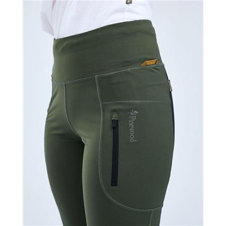 PANTALON FEMME PINEWOOD FINNVEDEN ACT COLLANT - MOSS GREEN