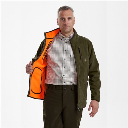 POLAIRE HOMME DEERHUNTER GAMEKEEPER BONDED FLEECE RÉVÉRSIBLE - KAKI/ORANGE