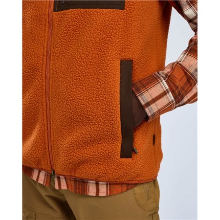 POLAIRE SANS MANCHE HOMME PINEWOOD PILE FLEECE - ORANGE CLAY/D.BROWN