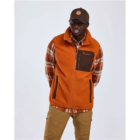 POLAIRE SANS MANCHE HOMME PINEWOOD PILE FLEECE - ORANGE CLAY/D.BROWN