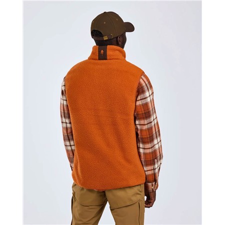 POLAIRE SANS MANCHE HOMME PINEWOOD PILE FLEECE - ORANGE CLAY/D.BROWN