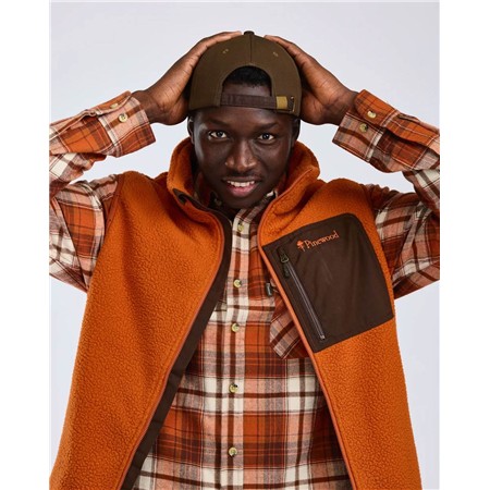 POLAIRE SANS MANCHE HOMME PINEWOOD PILE FLEECE - ORANGE CLAY/D.BROWN