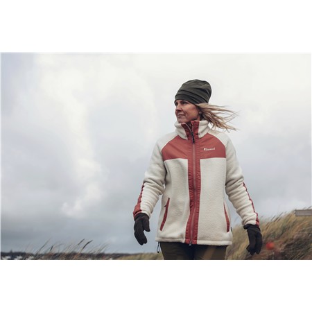 POLARE DONNA PINEWOOD PILE FLEECE - CREME/BRICK PINK