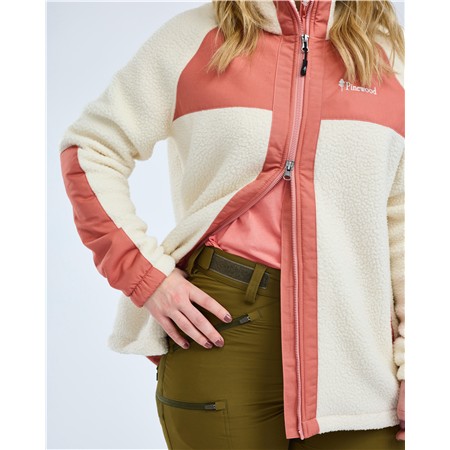 POLARE DONNA PINEWOOD PILE FLEECE - CREME/BRICK PINK