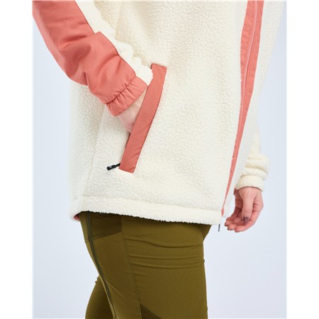 POLARE DONNA PINEWOOD PILE FLEECE - CREME/BRICK PINK
