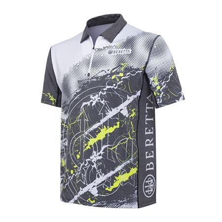 Polo De Manga Corta Para Hombre Beretta Rush Trident - Gris/Blanco