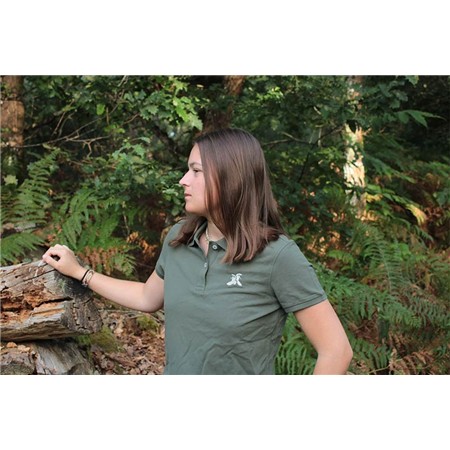 Polo De Mangas Curtas Feminino Le Pairon Bécassier Logo Bege - Kaki