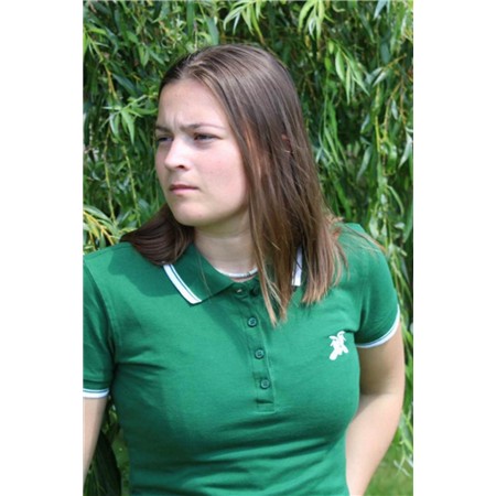 Polo Manches Courtes Femme Le Pairon Bécassier Logo Blanc - Vert