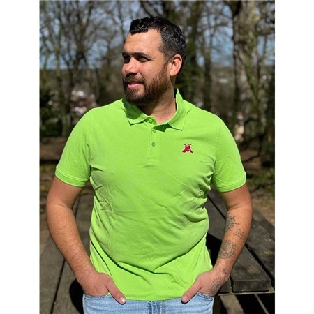 Polo Manches Courtes Homme Le Pairon Bécassier Logo Fuschia - Vert