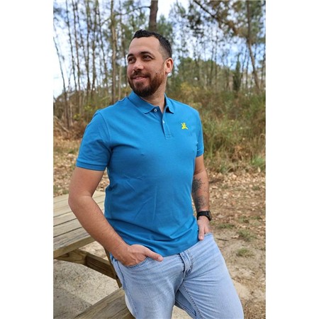 Polo Manches Courtes Homme Le Pairon Bécassier Logo Jaune - Bleu