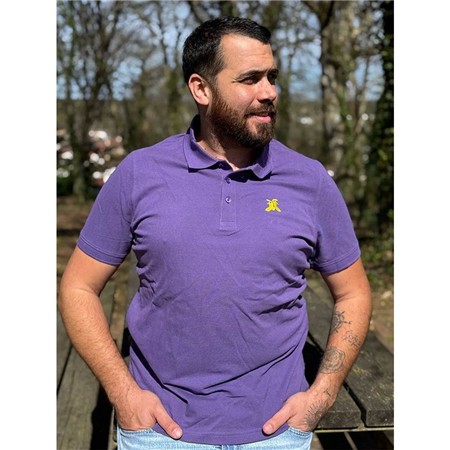 Polo Manches Courtes Homme Le Pairon Bécassier Logo Jaune - Mauve