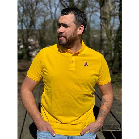 Polo Manches Courtes Homme Le Pairon Bécassier Logo Mauve - Jaune