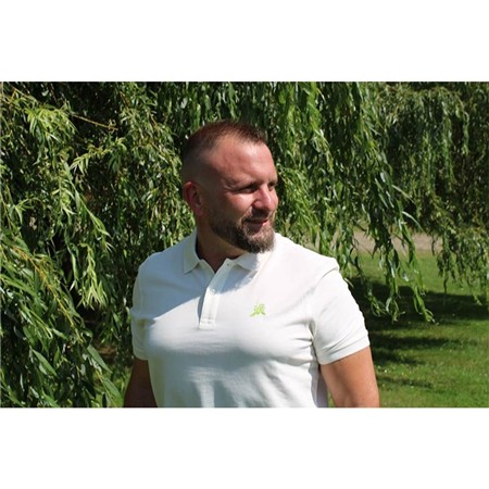 Polo Manches Courtes Homme Le Pairon Bécassier Logo Pomme - Blanc