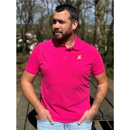 Polo Manches Courtes Homme Le Pairon Bécassier Logo Vert - Fuschia